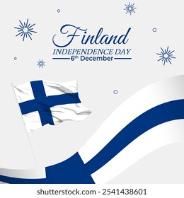 Vector illustration of Finland Independence Day social media template