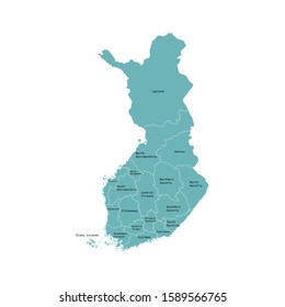 Vector illustration of Finland map. Vector map. 