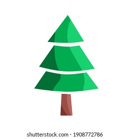 ilustración vectorial de abeto, árbol de navidad, color verde.  ilustraciones de decoración, navidad.  diseño minimalista plano eps 10.