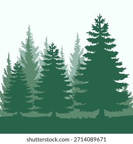 Ilustración vectorial de un abeto, con fines de diseño, iconos o decoraciones navideñas. Ilustración vectorial en un estilo plano.