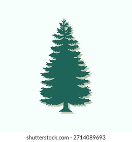 Ilustração vetorial de um abeto, para fins de design, ícones ou decorações de Natal. Ilustração vetorial em estilo plano.