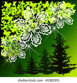 vector illustration of fir trees