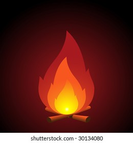 Vector Illustration of Fire