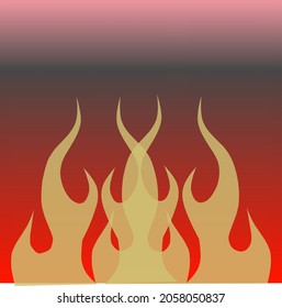 Vector illustration of fire abstract shape suitable for tattoos, stickers, mascots, logos, icons, brands, and screen printing