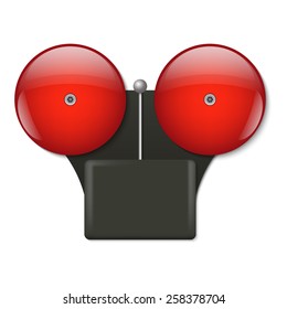 Vector illustration of fire alarm with two red bells