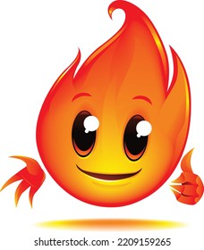 ilustración vectorial de un icono de caricatura de fuego