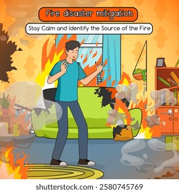 Vector Illustration of Fire disaster mitigation