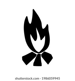 Vector illustration of fire in doodle style. Hand drawn