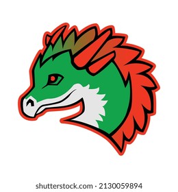 Vector illustration of fire dragon art