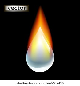 Vector illustration of a fire drop water is burning
