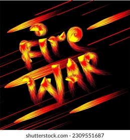 Vector Illustration of Fire effect words, fire effect writing, fire effect sentences, fire effect letters