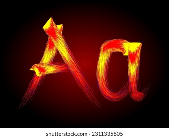 Vector Illustration of Fire effect words, fire effect writing, fire effect sentences, fire effect letters, alphabet font