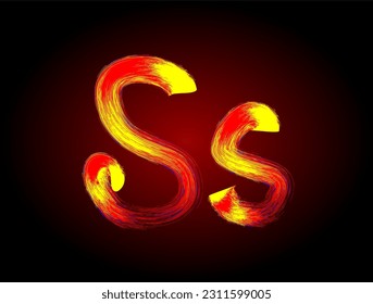 Vector Illustration of Fire effect words, fire effect writing, fire effect sentences, fire effect letters, alphabet font burn