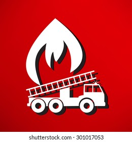Vector illustration of a fire engine
