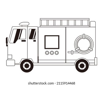 Vector illustration of fire engine . Emergency vehicle .