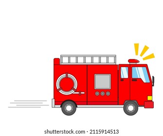 Vector illustration of fire engine . Emergency vehicle .