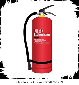 Vector illustration A fire extinguisher is an active fire protection device used to extinguish or control small fires