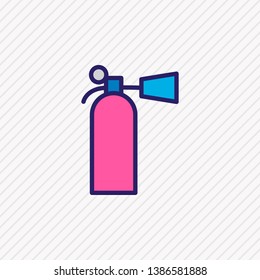 Vector illustration of fire extinguisher icon colored line. Beautiful necessity element also can be used as flame safety icon element.