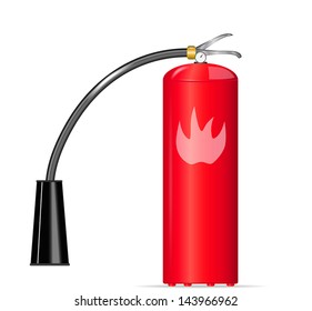 Vector illustration, fire extinguisher on a white background