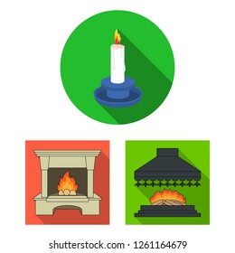 Vector illustration of fire and flame logo. Set of fire and fireball vector icon for stock.