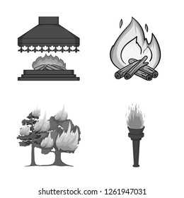 Vector illustration of fire and flame logo. Collection of fire and fireball stock symbol for web.