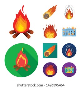 Vector illustration of fire and flame logo. Collection of fire and fireball stock symbol for web.