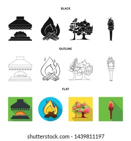 Vector illustration of fire and flame logo. Collection of fire and fireball stock symbol for web.