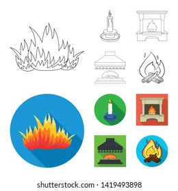 Vector illustration of fire and flame sign. Set of fire and fireball stock symbol for web.