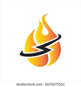 vector illustration of a fire  flame symbol in orange and yellow gradient. Modern fire logo