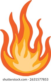 Vector illustration of a fire. Fire flames clipart transparent