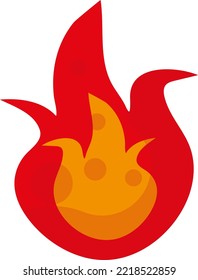 Vector illustration, of fire flames. Combustion and fires.