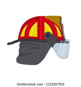 Vector illustration. Fire helmet on white background.