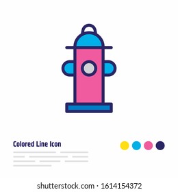 Vector illustration of fire hydrant icon colored line. Beautiful emergency element also can be used as fireplug icon element.