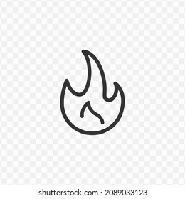 Vector Illustration Of Fire Icon In Dark Color And Transparent Background(png).