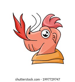 vector illustration of fire monster in simple flat style.