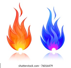 Vector Illustration of fire. Natural gas