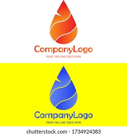 Vector illustration of fire and oil drop logos