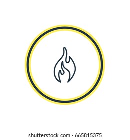 Vector Illustration Of Fire Outline. Beautiful Emergency Element Also Can Be Used As Burn  Element.