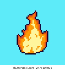  Illustration vectorielle de feu avec Pixel Art Design, idéal pour les conceptions thématiques des ressources du jeu