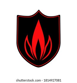 vector illustration of a fire protection shied icon.