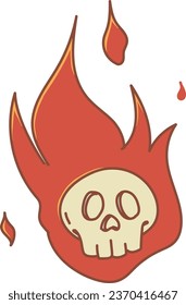 Vector illustration of fire skull