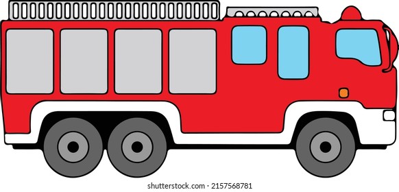 A vector illustration of a fire truck