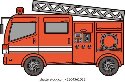 Vector illustration of a fire truck