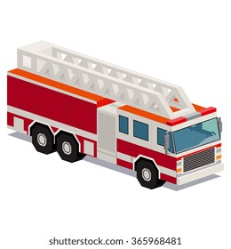 Vector Illustration Of Fire truck Car Isolated On White Background