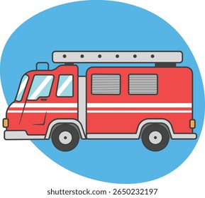 ilustração vetorial de caminhão bombeiro ou caminhão bombeiro