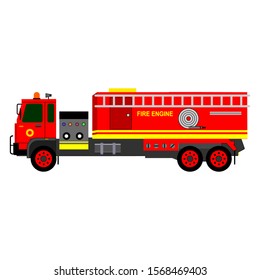 Vector illustration of a fire truck in flat style