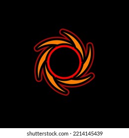 Vector Illustration Of A Fire Vortex Logo With A Blank In The Middle