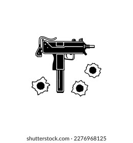  vector illustration of a firearm