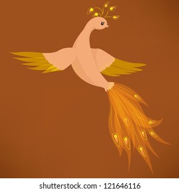 vector illustration of fire-bird