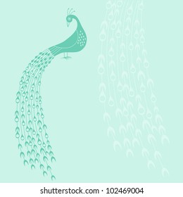 Vector illustration of the Firebird. Peacock